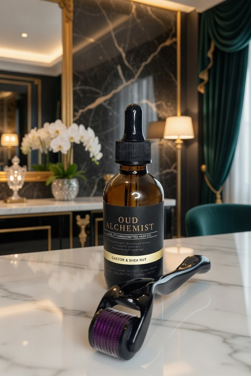 Oud Alchemist hair growth serum & derma roller bundle