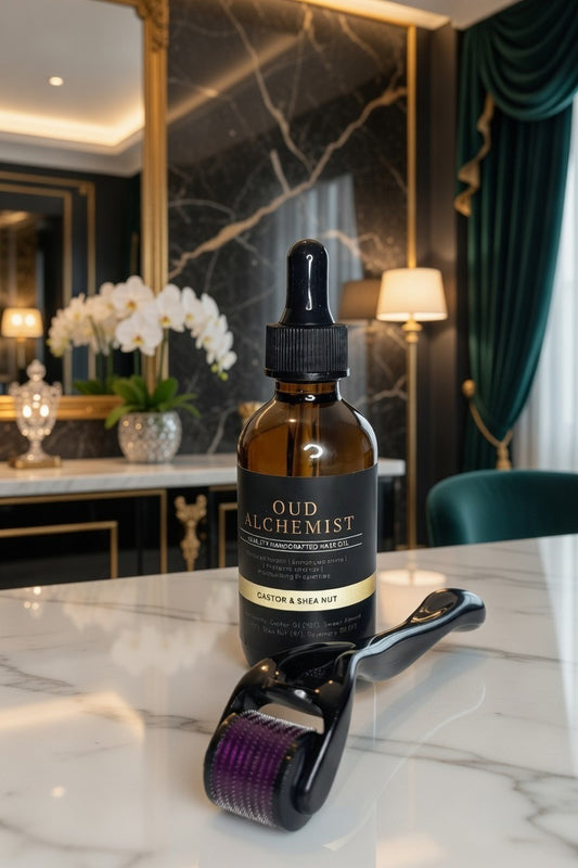 Oud Alchemist hair growth serum & derma roller bundle